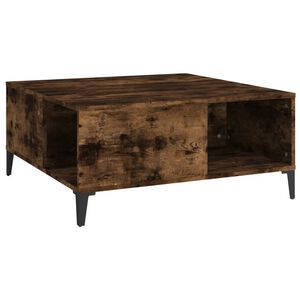 vidaXL Table basse ch&ecirc;ne fum&eacute; 80x80x36,5 cm bois d'ing&eacute;nierie