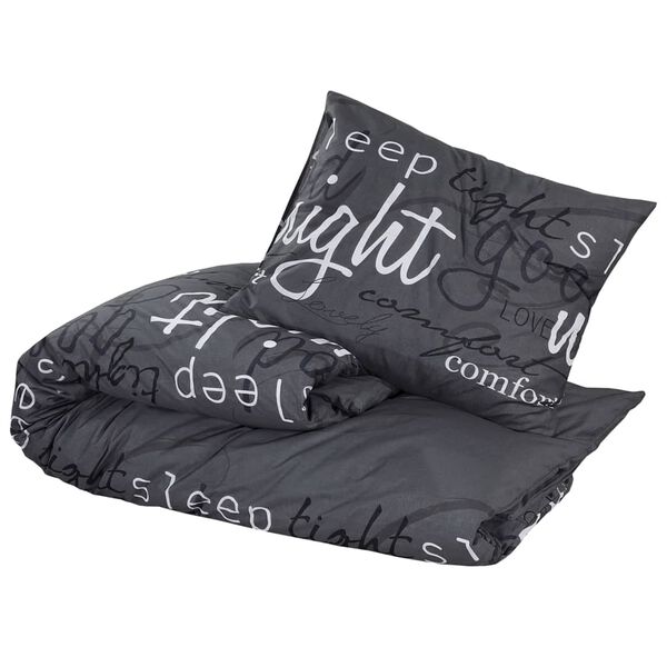 vidaXL Ensemble de housse de couette Noir 240x220 cm Coton