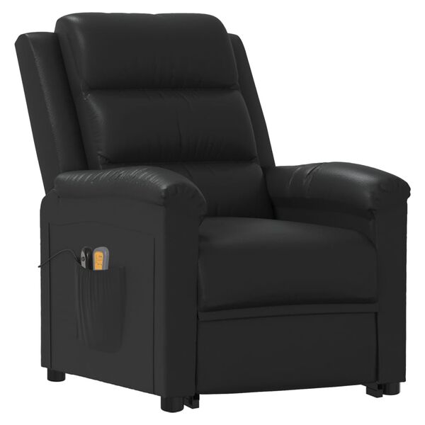 vidaXL Fauteuil de massage Noir Similicuir