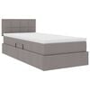 vidaXL Lit avec rangement et matelas avec matelas Taupe 90 x 200 cm