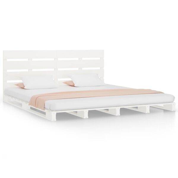 vidaXL Cadre de lit sans matelas blanc 180x200 cm bois massif de pin
