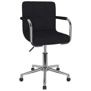 vidaXL Chaise pivotante de salle &agrave; manger Noir Tissu