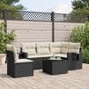 vidaXL Salon de jardin 6 pcs avec coussins noir r&eacute;sine tress&eacute;e