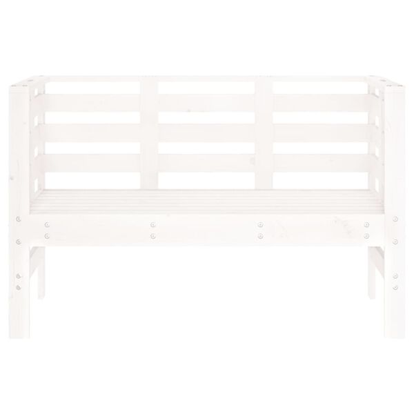 vidaXL Banc de jardin blanc 111,5x53x71 cm bois massif de pin