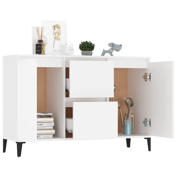 vidaXL Buffet blanc 102x35x70 cm bois d'ing&eacute;nierie