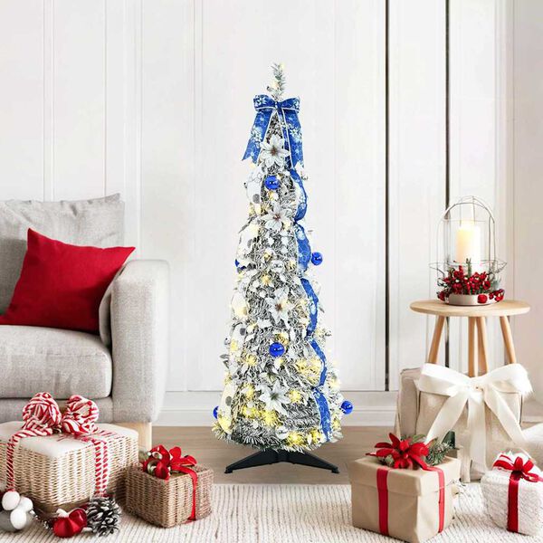 vidaXL Sapin de No&euml;l artificiel avec 50 LED Blanc 120 cm PVC