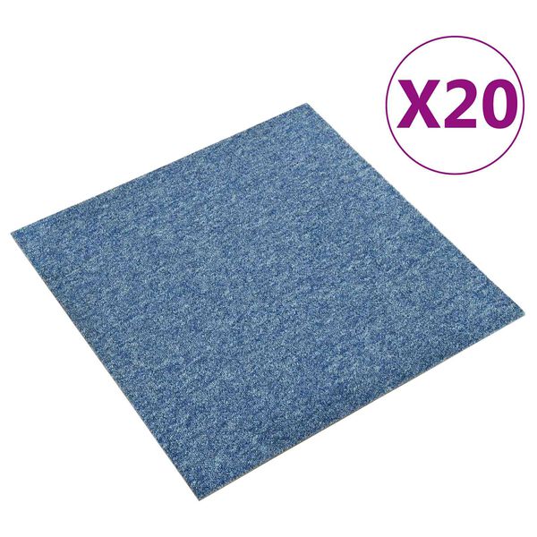 vidaXL Tapis 20 pcs Bleu 50 x 50 cm 100% Polypropyl&egrave;ne