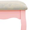 vidaXL Coiffeuse et tabouret Rose 65x36x128 cm Bois de paulownia MDF