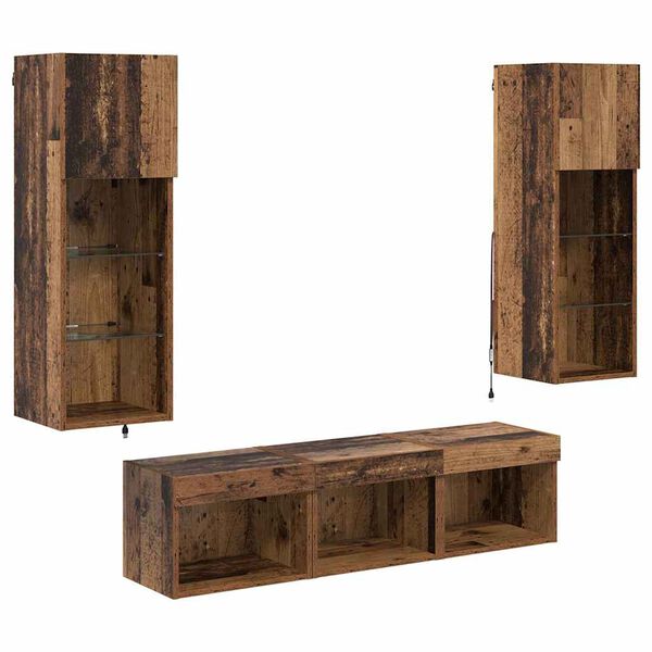 vidaXL Meubles TV muraux 5 pcs Ch&ecirc;ne noir 60 x 30 x 30 cm