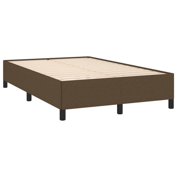 vidaXL Sommier &agrave; lattes de lit et matelas marron fonc&eacute; 120x190cm tissu