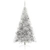 vidaXL Sapin de No&euml;l artificiel pr&eacute;-&eacute;clair&eacute; Argent 240 cm PET