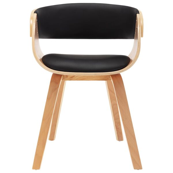 vidaXL Chaises &agrave; manger lot de 4 noir bois courb&eacute; et similicuir