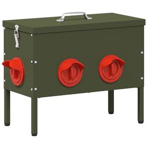 vidaXL Mangeoire pour poules Vert olive 41,5 x 20,5 x 33 cm