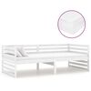 vidaXL Lit de repos avec matelas 90x200 cm Blanc Bois de pin massif