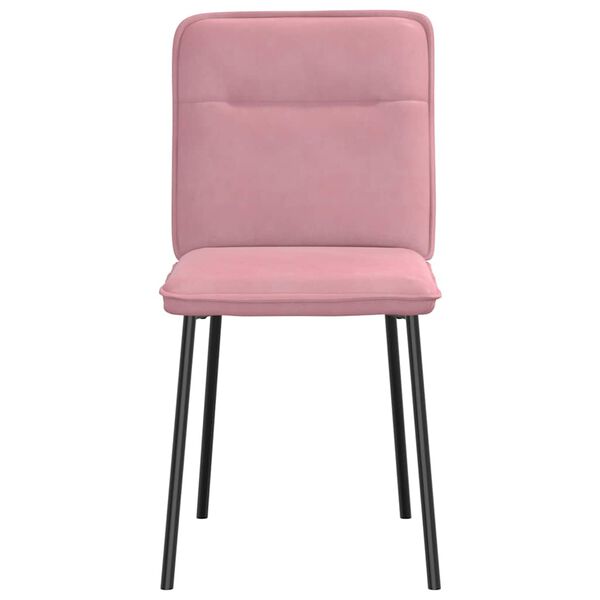 vidaXL Chaises &agrave; manger lot de 4 Rose Velours
