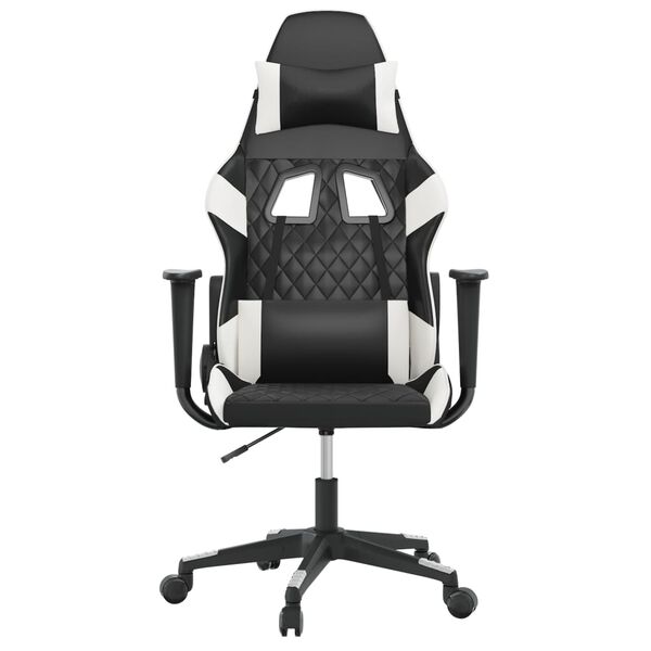vidaXL Chaise de jeu de massage Noir et blanc Similicuir