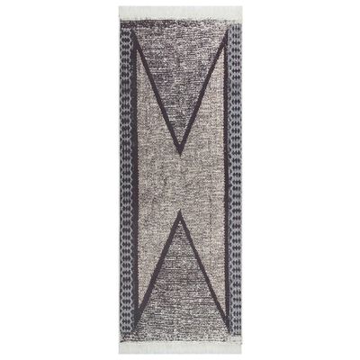 vidaXL Tapis Noir et gris 100x300 cm Coton