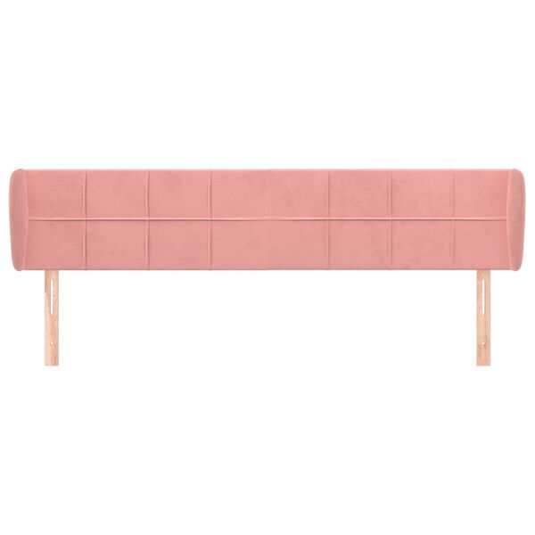 vidaXL T&ecirc;te de lit avec oreilles Rose 203x23x78/88 cm Velours