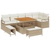 vidaXL Ensemble de canapé de jardin 9 pcs Beige Poly rotin