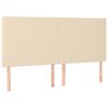 vidaXL T&ecirc;te de lit &agrave; LED Cr&egrave;me 180x5x118/128 cm Tissu