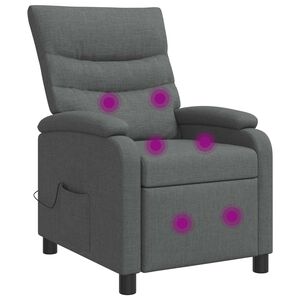 vidaXL Fauteuil de massage inclinable Gris fonc&eacute; Tissu