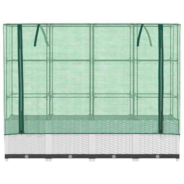 vidaXL Jardini&egrave;re sur&eacute;lev&eacute;e avec housse aspect rotin 160x40x138 cm