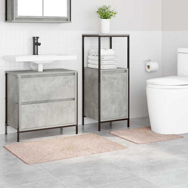 vidaXL Ensemble de tapis de bain antid&eacute;rapants 2 pcs Cr&egrave;me PP