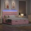 vidaXL Cadre de lit ottoman avec matelas rose 200x200 cm velours