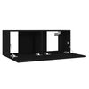 vidaXL Ensemble de meubles TV 3 pcs Noir Bois d'ing&eacute;nierie
