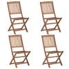 vidaXL Chaises pliables de jardin lot de 4 avec coussins Bois d'acacia
