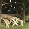 vidaXL Ensemble &agrave; manger de jardin 3 pcs Bois de pin impr&eacute;gn&eacute;