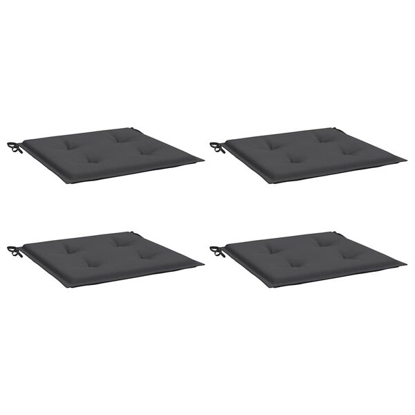 vidaXL Coussins de chaise de jardin lot de 4 anthracite 50x50x4 cm