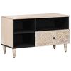 vidaXL Meuble TV Blanc 80 x 33,5 x 46 cm Bois de mangue massif