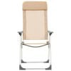 vidaXL Chaises de camping pliables lot de 2 Crème Aluminium