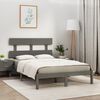 vidaXL Cadre de lit sans matelas gris 200x200 cm bois massif