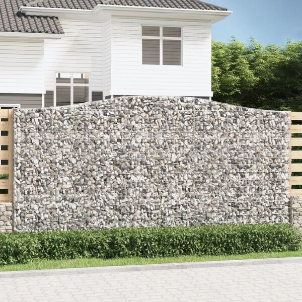 vidaXL Paniers &agrave; gabions arqu&eacute;s 5 pcs 400x30x200/220 cm Fer galvanis&eacute;