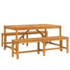 vidaXL Ensemble de salle &agrave; manger pour jardin 3 pc Marron