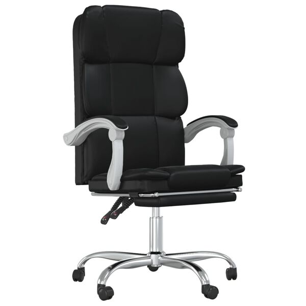 vidaXL Fauteuil inclinable de bureau Noir Similicuir