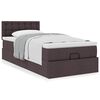 vidaXL Lit ottoman avec matelas marron fonc&eacute; 100x200 cm tissu