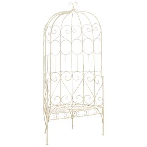 vidaXL Banc de jardin 95 cm Fer Blanc antique