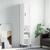 vidaXL Buffet haut Blanc 34,5x34x180 cm Bois d'ing&eacute;nierie