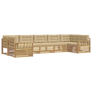 vidaXL Ensemble de canap&eacute;s d'ext&eacute;rieur 7 pc Blanc et Beige