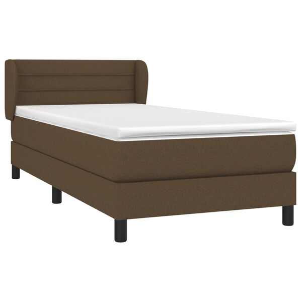 vidaXL Sommier &agrave; lattes de lit avec matelas Marron fonc&eacute; 90x190 cm