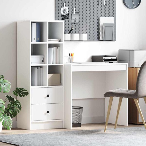 vidaXL Bureau avec tiroir 2 pcs Blanc