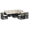 vidaXL Ensemble de canap&eacute; de jardin 9 pcs Noir et blanc cr&egrave;me