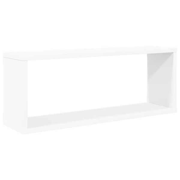 vidaXL &Eacute;tag&egrave;res murales cube 4 pcs Blanc 60x15x23 cm Bois d&rsquo;ing&eacute;nierie