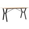 vidaXL Table &agrave; manger cadre en Y 160x80x75,5 cm bois pin massif acier