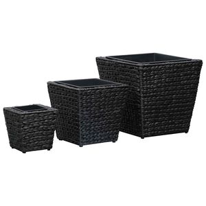 vidaXL Lits sur&eacute;lev&eacute;s 3 pcs Jacinthe d'eau Noir