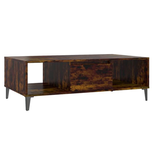 vidaXL Table basse ch&ecirc;ne fum&eacute; 103,5x60x35 cm bois d'ing&eacute;nierie