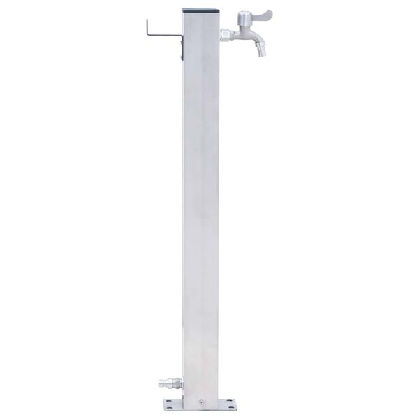 vidaXL Colonne &agrave; eau de jardin 60 cm acier inoxydable carr&eacute;